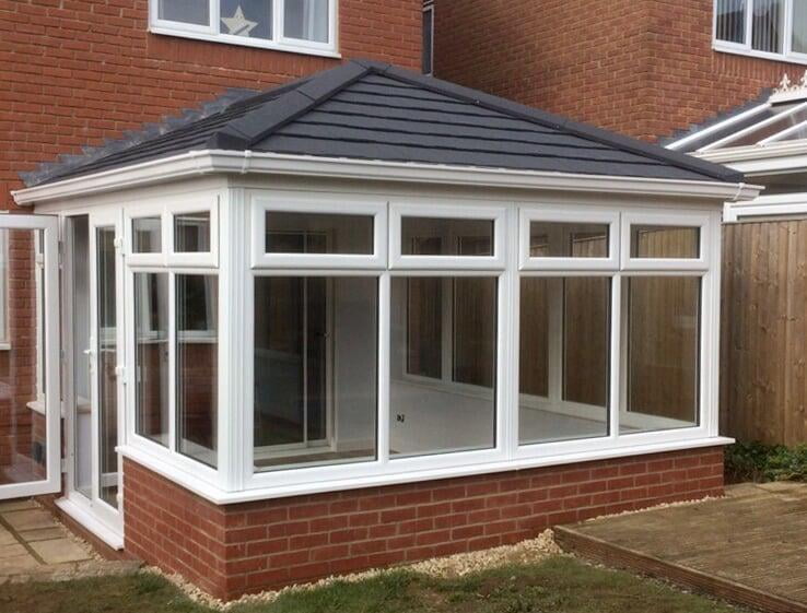 Icotherm roof with Grey Slate Shingle Tiles